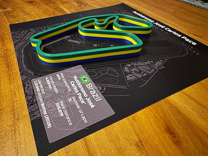 🏎️ Interlagos – Die legendäre Rennstrecke als 3D-Modell im Bilderrahmen! 🇧🇷